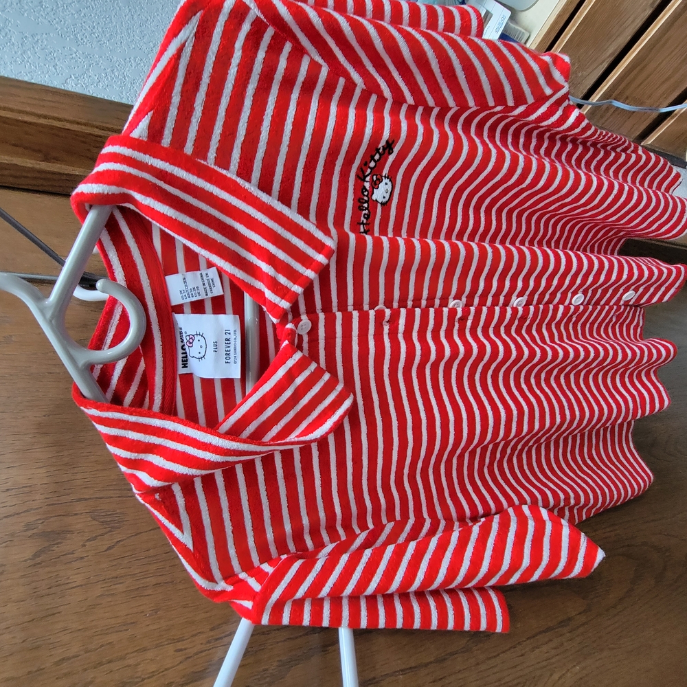 Hello Kitty Red and White Striped Shirt